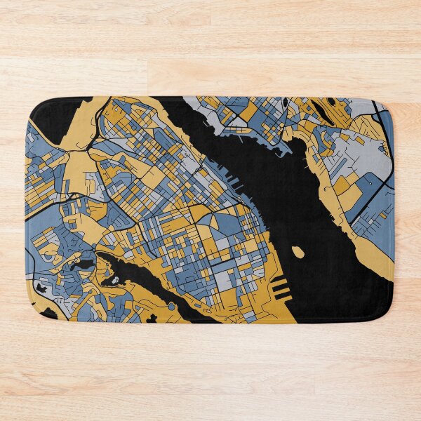 Item preview, Halifax Map Pattern in Blue & Gold designed and sold by PatternMaps.