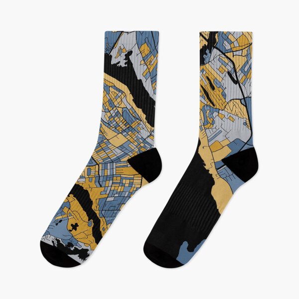 Item preview, Halifax Map Pattern in Blue & Gold designed and sold by PatternMaps.