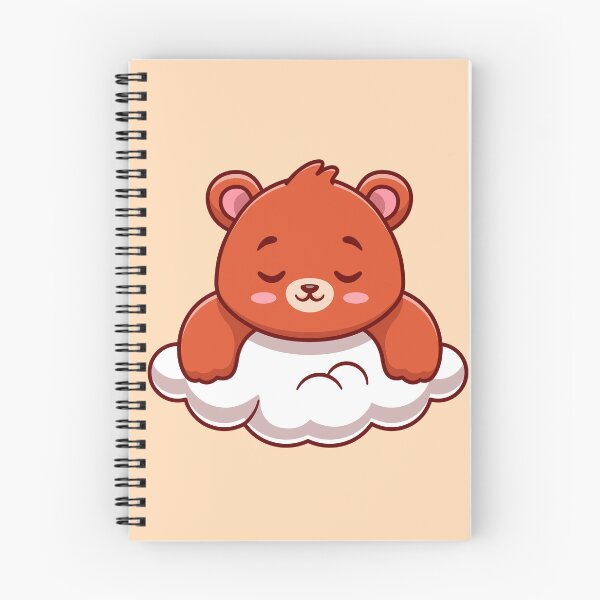 Item preview, Bear's Dreamland: Cute Bear Sleeping on Cloud Cartoon Illustration designed and sold by hjian8219.