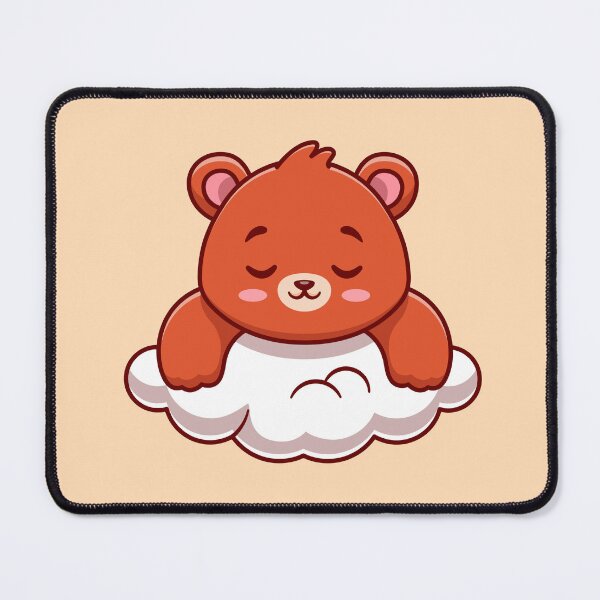 Item preview, Bear's Dreamland: Cute Bear Sleeping on Cloud Cartoon Illustration designed and sold by hjian8219.