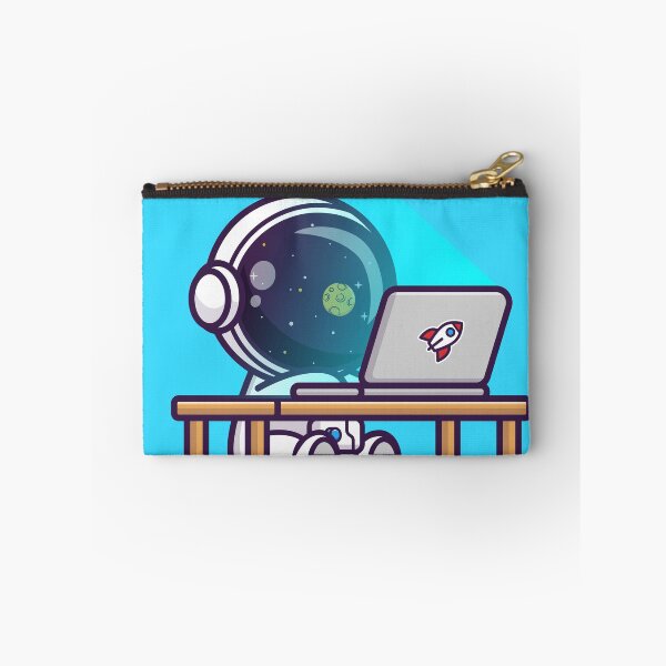 Item preview, Cosmic Workspace: Cute Astronaut Working on Laptop Cartoon Vector Icon Illustration designed and sold by hjian8219.