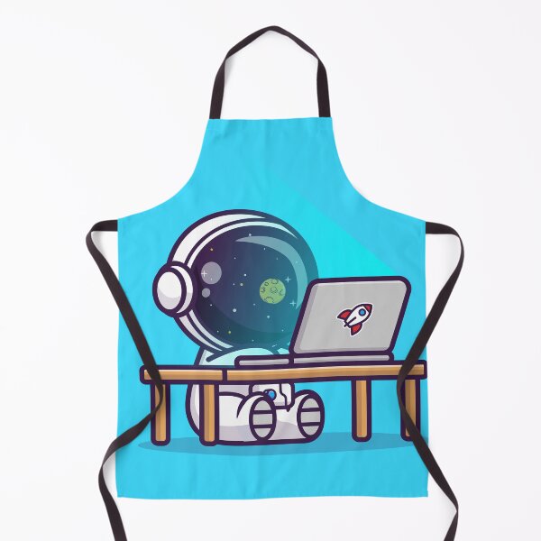 Item preview, Cosmic Workspace: Cute Astronaut Working on Laptop Cartoon Vector Icon Illustration designed and sold by hjian8219.