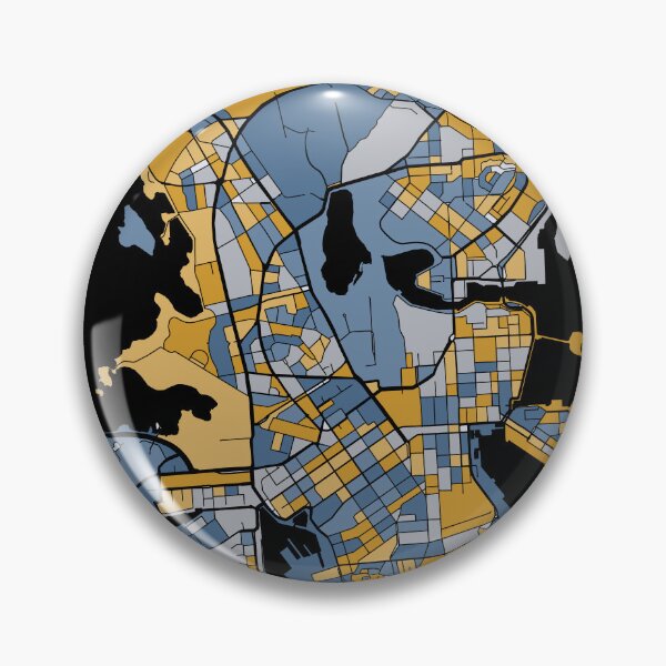 Item preview, Helsinki Map Pattern in Blue & Gold designed and sold by PatternMaps.