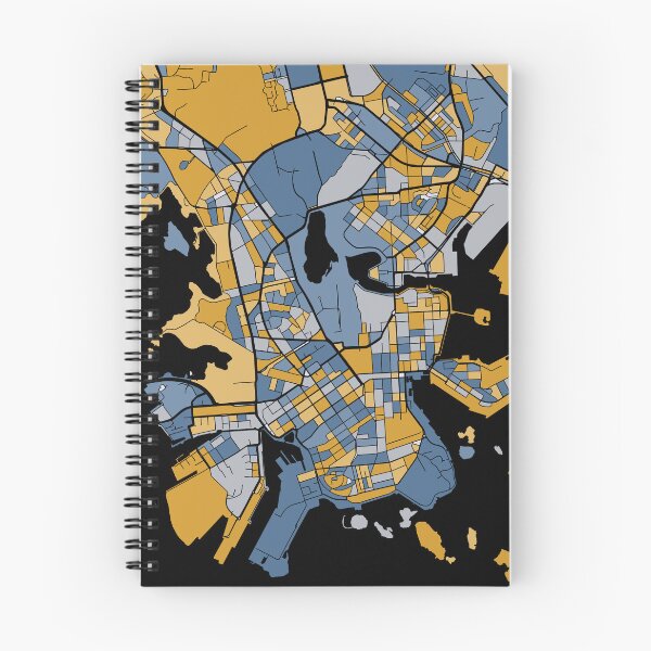 Item preview, Helsinki Map Pattern in Blue & Gold designed and sold by PatternMaps.