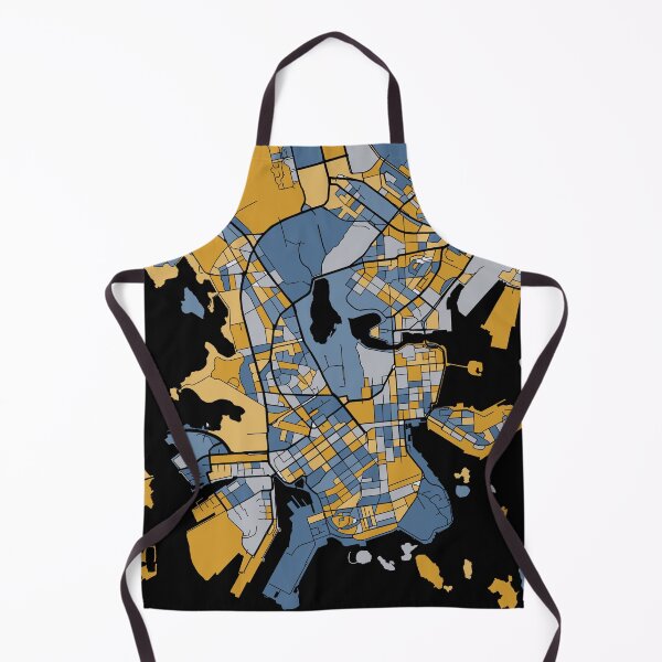 Item preview, Helsinki Map Pattern in Blue & Gold designed and sold by PatternMaps.