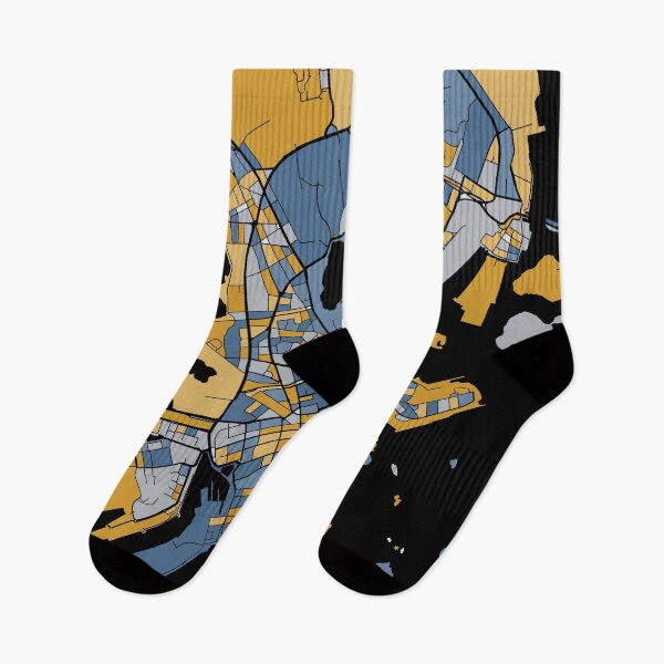 Item preview, Helsinki Map Pattern in Blue & Gold designed and sold by PatternMaps.