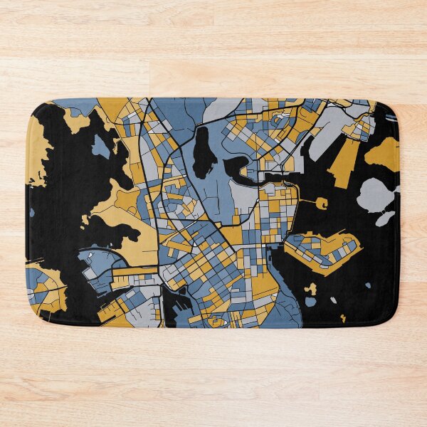 Item preview, Helsinki Map Pattern in Blue & Gold designed and sold by PatternMaps.