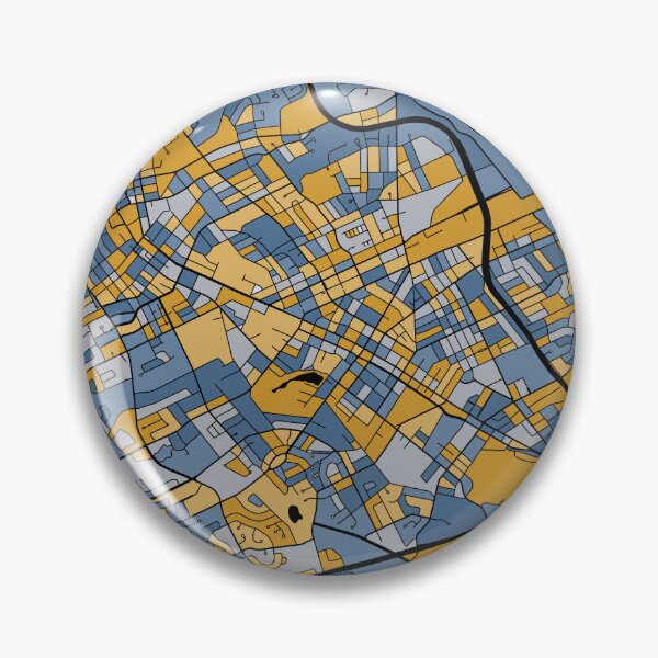 Item preview, Kitchener Map Pattern in Blue & Gold designed and sold by PatternMaps.