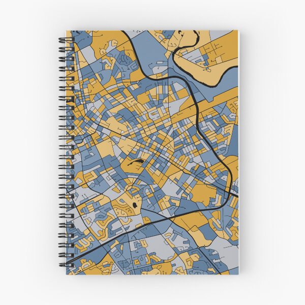 Item preview, Kitchener Map Pattern in Blue & Gold designed and sold by PatternMaps.