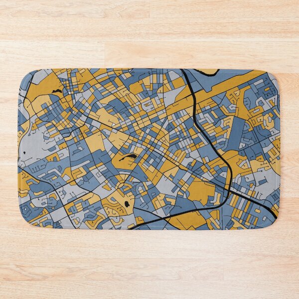 Item preview, Kitchener Map Pattern in Blue & Gold designed and sold by PatternMaps.