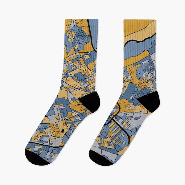 Item preview, Kitchener Map Pattern in Blue & Gold designed and sold by PatternMaps.