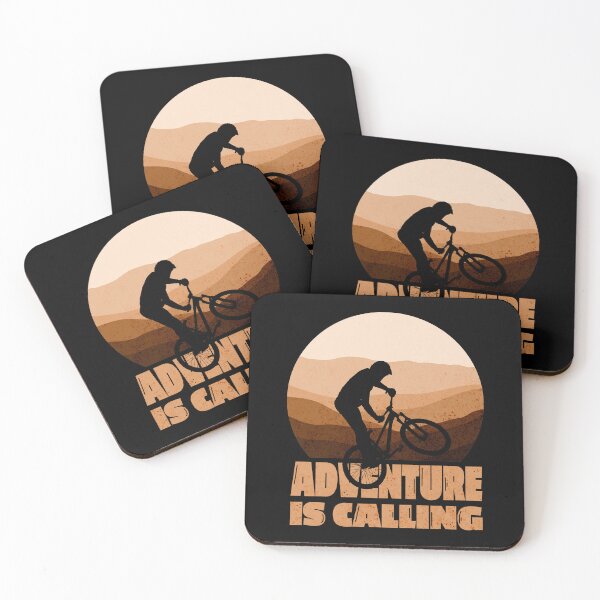 Item preview, Mountain Bike adventure is calling cyclist Trail Road vintage retro designed and sold by TNwandesignart.