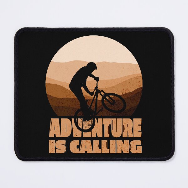Item preview, Mountain Bike adventure is calling cyclist Trail Road vintage retro designed and sold by TNwandesignart.