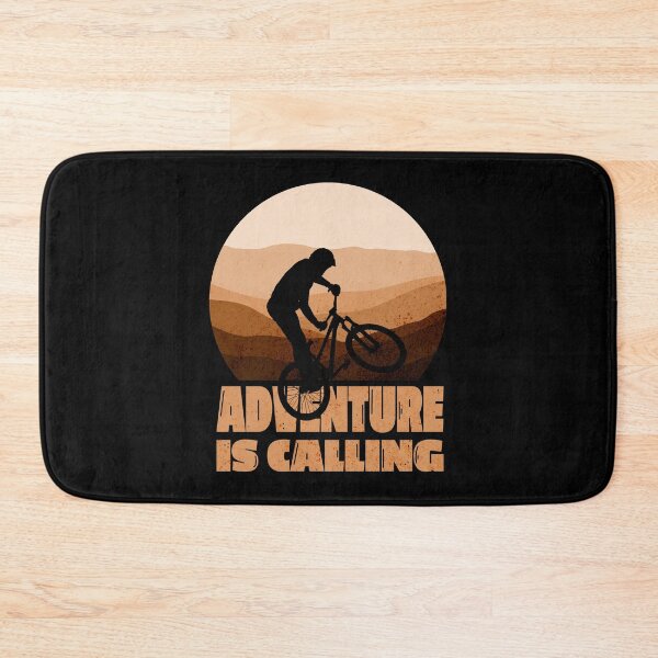 Item preview, Mountain Bike adventure is calling cyclist Trail Road vintage retro designed and sold by TNwandesignart.