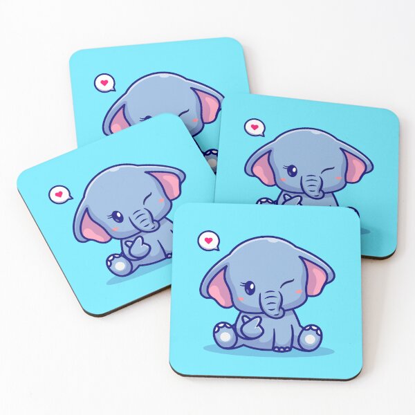 Item preview, Elephant Love: Cute Elephant with Love Sign Cartoon Vector Icon Illustration designed and sold by hjian8219.