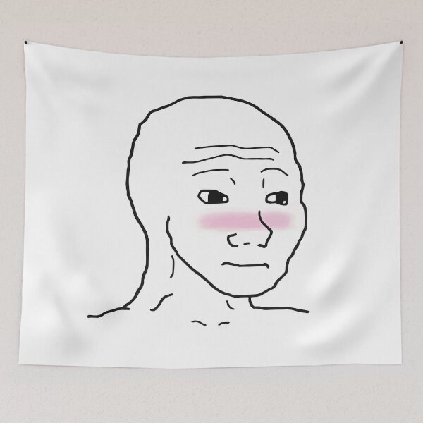 Item preview, Wojak Blushing Feels Guy Meme Shy designed and sold by CarpeDiem96.