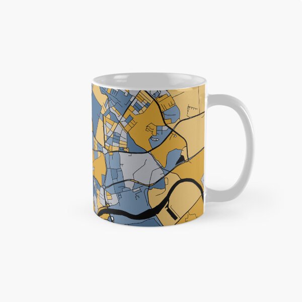 Item preview, Kraków Map Pattern in Blue & Gold designed and sold by PatternMaps.