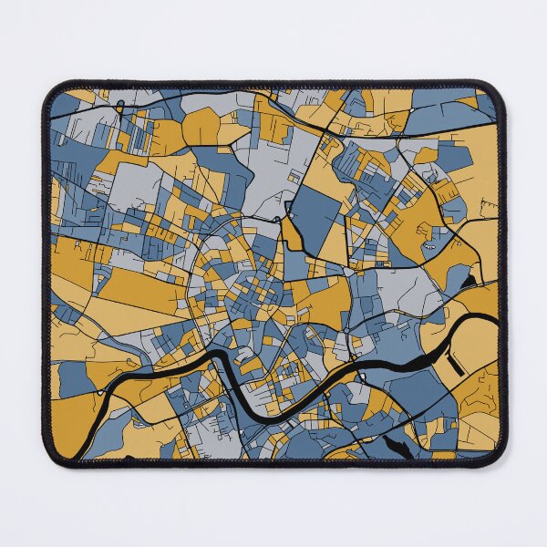 Item preview, Kraków Map Pattern in Blue & Gold designed and sold by PatternMaps.