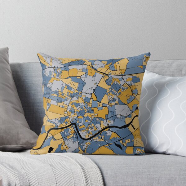 Item preview, Kraków Map Pattern in Blue & Gold designed and sold by PatternMaps.