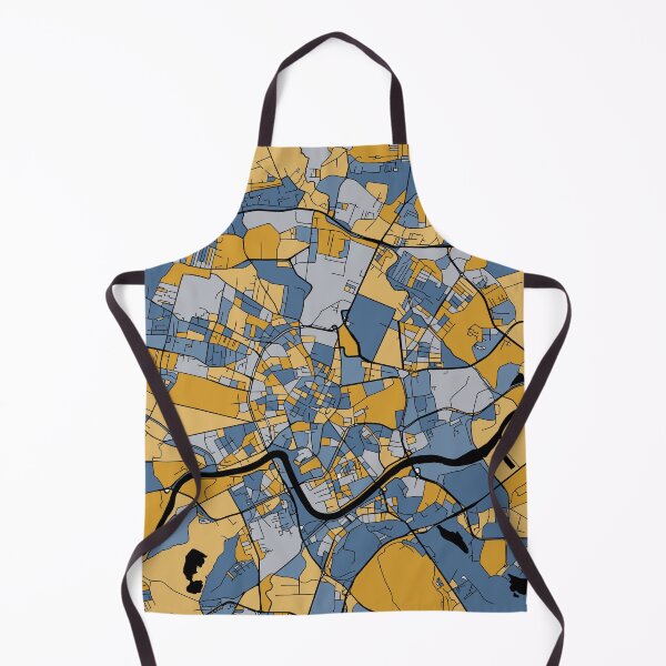 Item preview, Kraków Map Pattern in Blue & Gold designed and sold by PatternMaps.