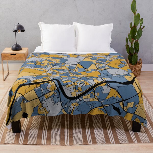 Item preview, Kraków Map Pattern in Blue & Gold designed and sold by PatternMaps.