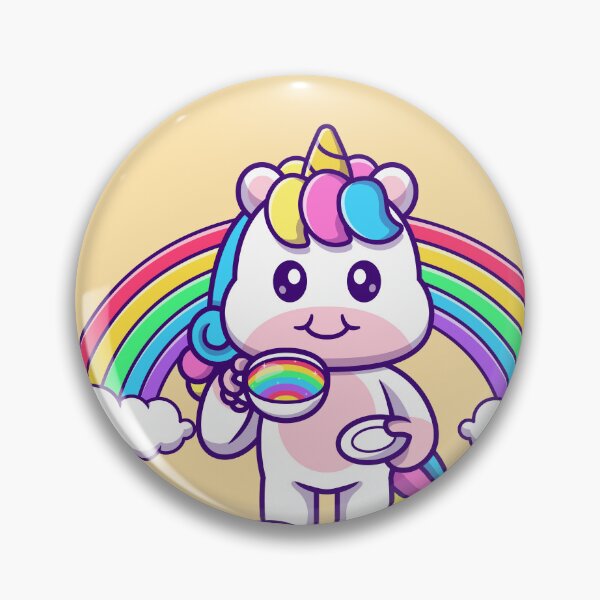 Item preview, Unicorn's Coffee Break: Cute Unicorn Enjoying Coffee with Rainbow Cartoon Vector Illustration designed and sold by hjian8219.