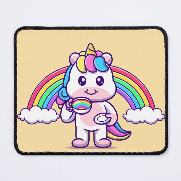 Item preview, Unicorn's Coffee Break: Cute Unicorn Enjoying Coffee with Rainbow Cartoon Vector Illustration designed and sold by hjian8219.