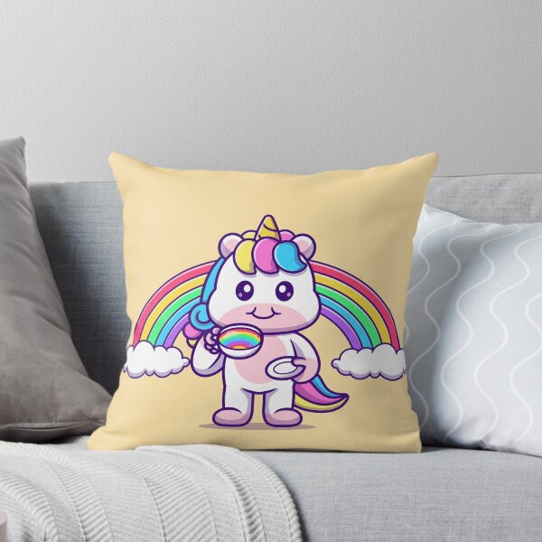 Item preview, Unicorn's Coffee Break: Cute Unicorn Enjoying Coffee with Rainbow Cartoon Vector Illustration designed and sold by hjian8219.