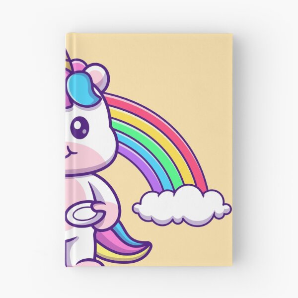 Item preview, Unicorn's Coffee Break: Cute Unicorn Enjoying Coffee with Rainbow Cartoon Vector Illustration designed and sold by hjian8219.
