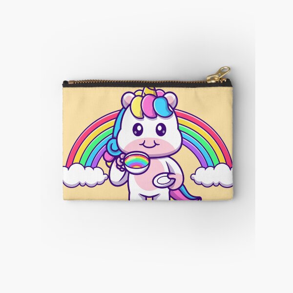 Item preview, Unicorn's Coffee Break: Cute Unicorn Enjoying Coffee with Rainbow Cartoon Vector Illustration designed and sold by hjian8219.