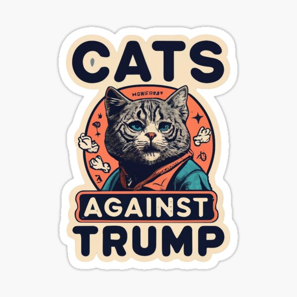 Vista previa del artículo con la obra «Gatos contra Trump», diseñado y vendido por lee2021.