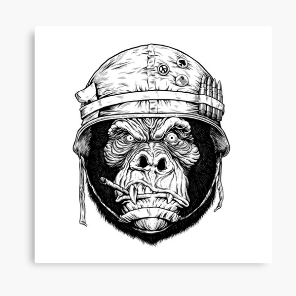 Vintage Monochrome Serious Gorilla Head Stock Vector  Illustration of  warrior isolated 139781677