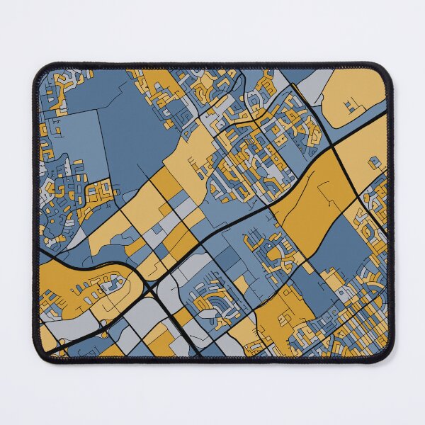 Item preview, Laval Map Pattern in Blue & Gold designed and sold by PatternMaps.