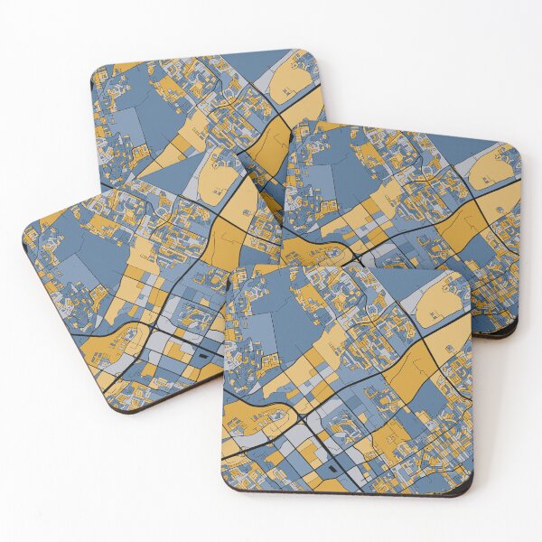 Item preview, Laval Map Pattern in Blue & Gold designed and sold by PatternMaps.