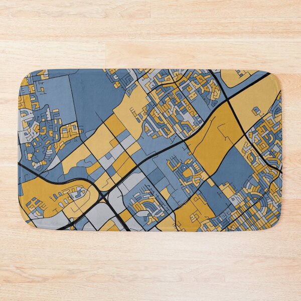 Item preview, Laval Map Pattern in Blue & Gold designed and sold by PatternMaps.