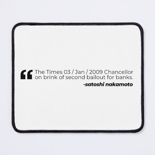 Item preview, Satoshi Nakamoto Genesis Block message designed and sold by WhitepaperStyle.