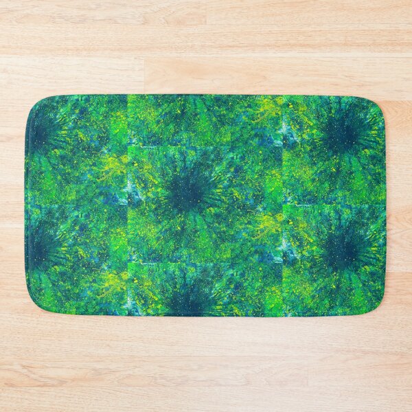 Item preview, Sacred Token From The Emerald Tablet #610 Original Hand-painted Abstract Painting Detail 4 In Teal Blue Green Yellow Earth Tones Inspired By Gaia Mother Nature Spring Summer Rain Forest Aquatic Plants designed and sold by Rainbow Artist Orlando L.
