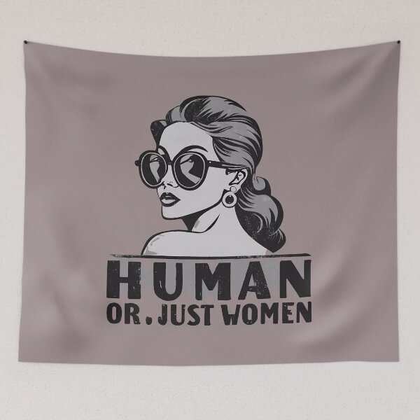 Item preview, Women word " Human or just Women " Sticker Retro Style designed and sold by sfwArt.