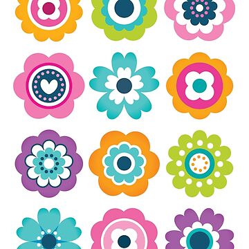 Artwork thumbnail, Mod Flowers in Spring Colors by Daisy Beatrice