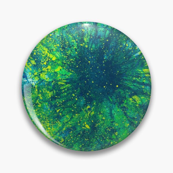 Item preview, Sacred Token From The Emerald Tablet #610 Original Hand-painted Abstract Painting Detail 4 In Teal Blue Green Yellow Earth Tones Inspired By Gaia Mother Nature Spring Summer Rain Forest Aquatic Plants designed and sold by Rainbow Artist Orlando L.