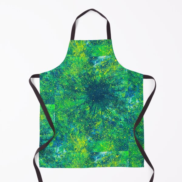 Item preview, Sacred Token From The Emerald Tablet #610 Original Hand-painted Abstract Painting Detail 4 In Teal Blue Green Yellow Earth Tones Inspired By Gaia Mother Nature Spring Summer Rain Forest Aquatic Plants designed and sold by Rainbow Artist Orlando L.