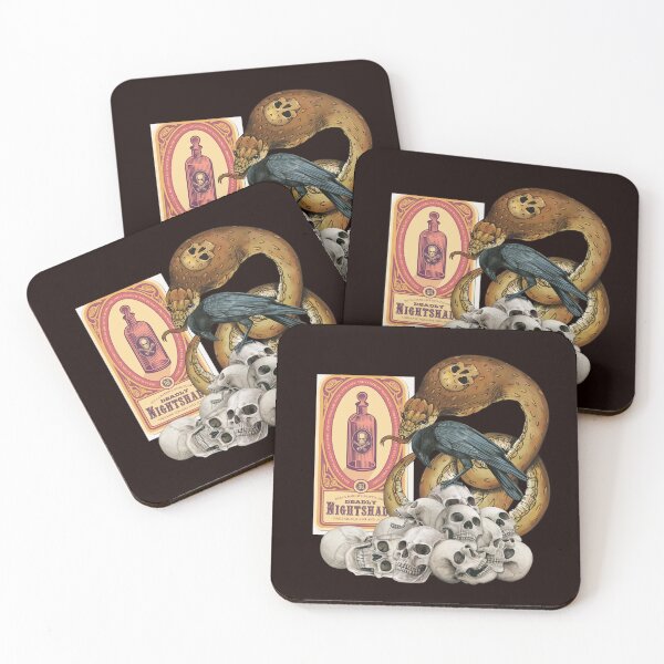 Item preview, Halloween skulls, ravine, snake and deadly nightshade drink designed and sold by sweetees4u.