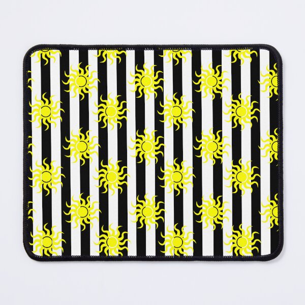 Item preview, Black and White Stripes with Yellow Sundisk Pattern designed and sold by PatternTitan.