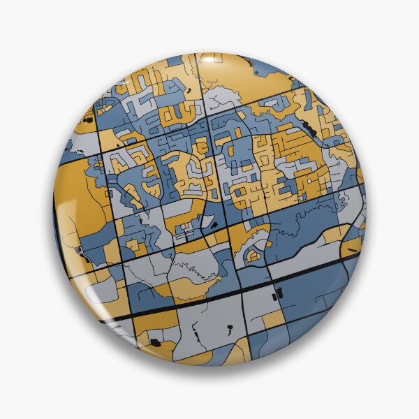 Item preview, Markham Map Pattern in Blue & Gold designed and sold by PatternMaps.