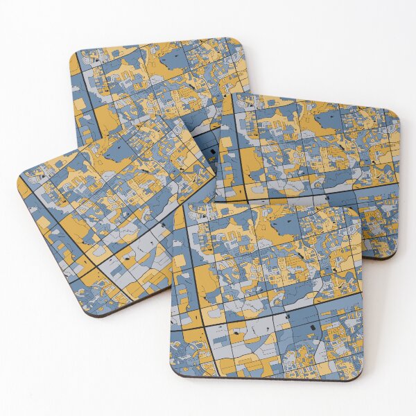 Item preview, Markham Map Pattern in Blue & Gold designed and sold by PatternMaps.
