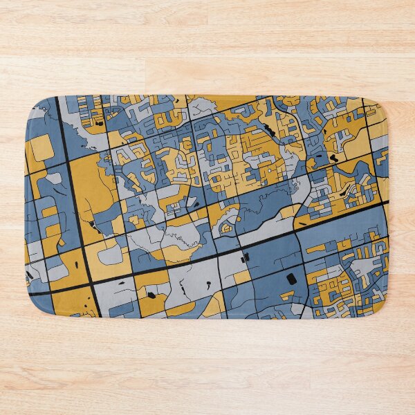 Item preview, Markham Map Pattern in Blue & Gold designed and sold by PatternMaps.