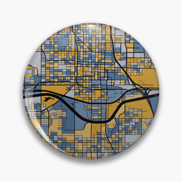 Item preview, Oklahoma City Map Pattern in Blue & Gold designed and sold by PatternMaps.
