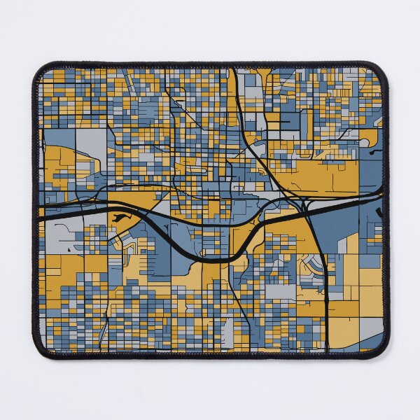 Artikelvorschau, Oklahoma City Map-Muster in Blau und Gold entworfen und verkauft von PatternMaps.
