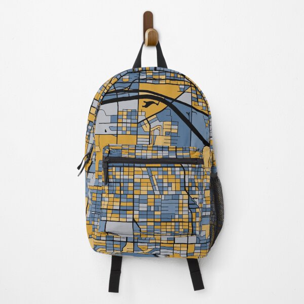 Item preview, Patrón de mapa de la ciudad de Oklahoma en azul y dorado designed and sold by PatternMaps.