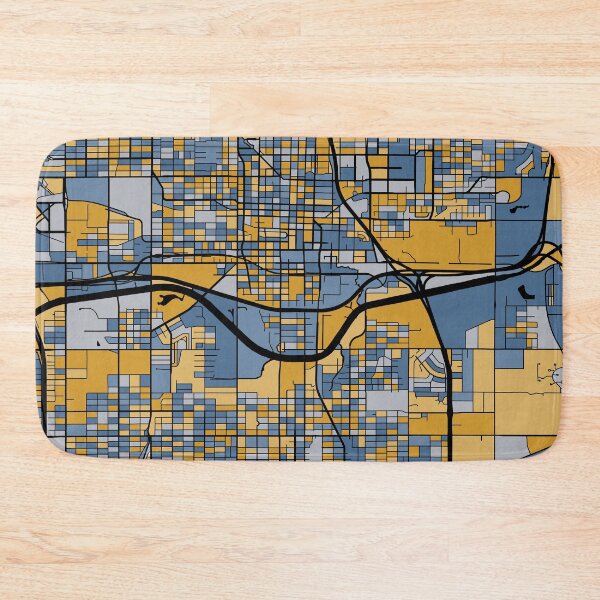 Item preview, Oklahoma City Map Pattern in Blue & Gold designed and sold by PatternMaps.